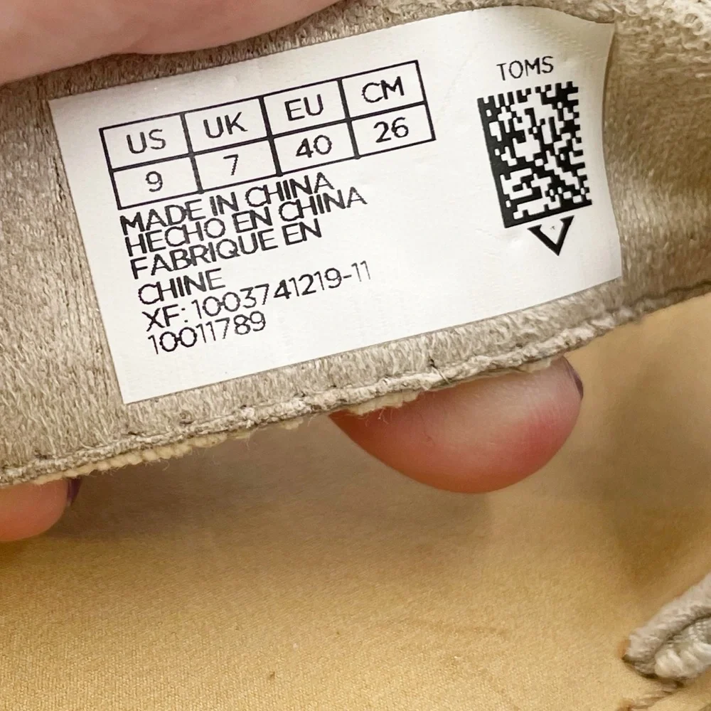 Toms Lexie Strappy Sandals Oxford Tan Heritage Canvas Diamond Tribal Size 9